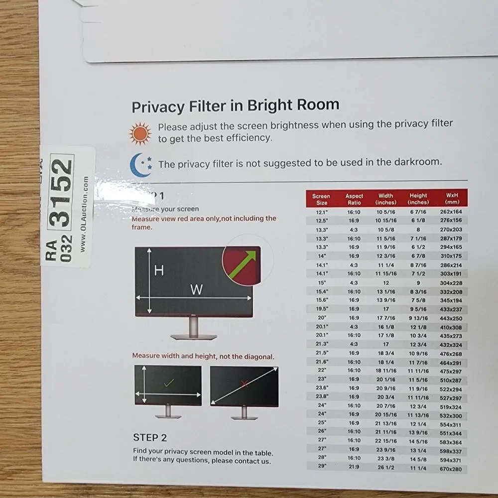 Bersem Privacy Screen Protector 21.5